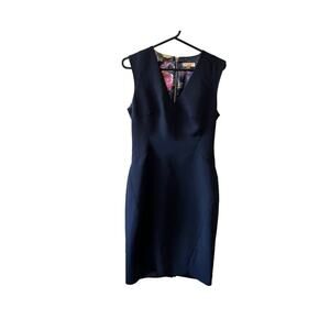 TED BAKER black v neck dress size 2